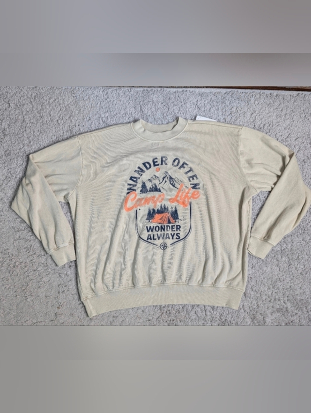 XL CAMP LIFE very soft oversized mineral washed sweatshirt-NWT